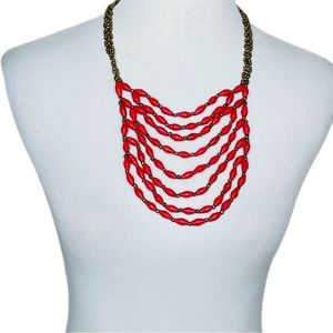 Noonday necklace gold and dark orange